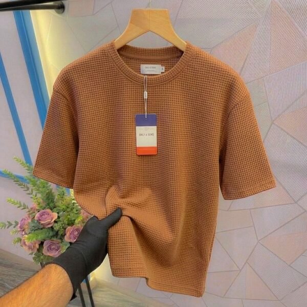 Premium Waffle Drop Shoulder Brown