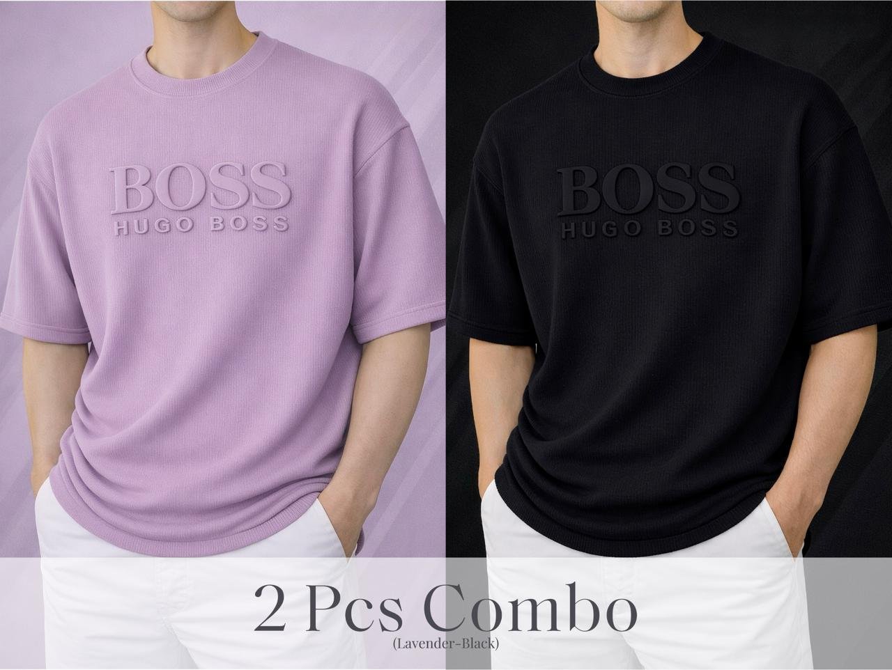Boss Premium Drop Shoulder Lavender-Black