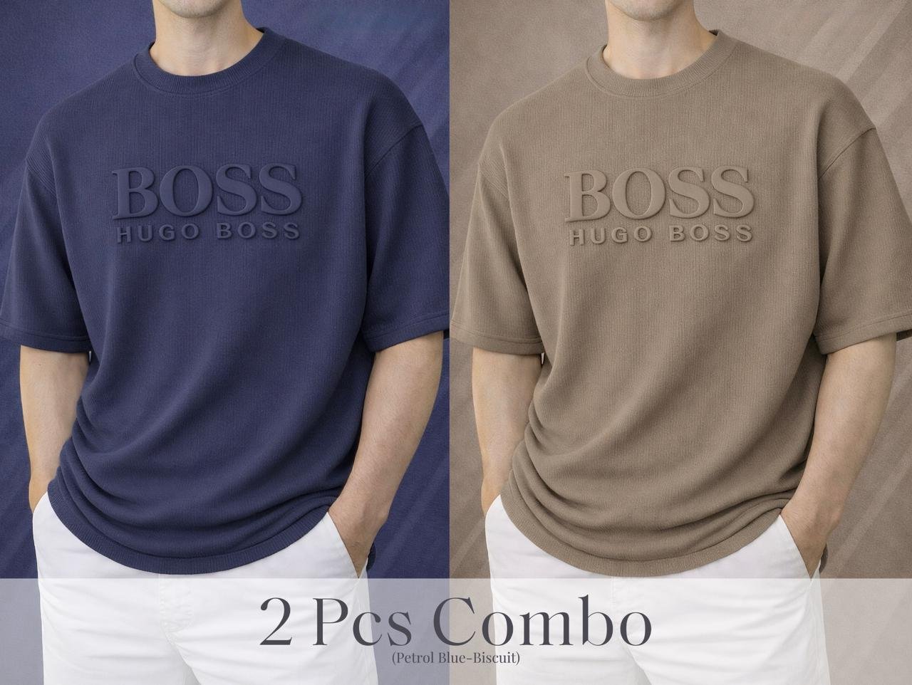 Boss Premium Drop Shoulder Blue-Biscuit