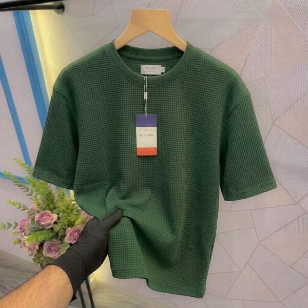 Premium Waffle Drop Shoulder B.Green