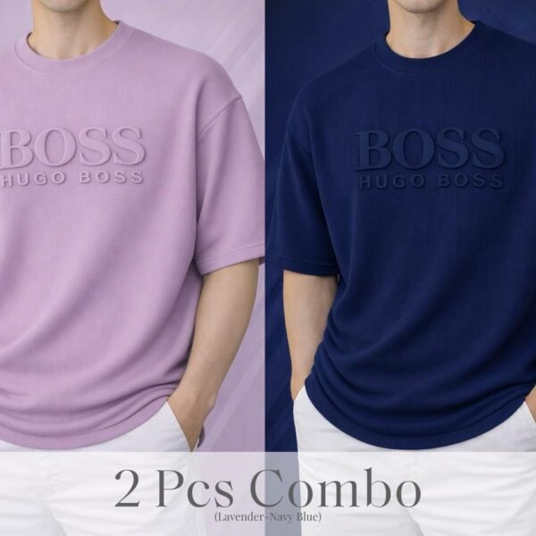 Boss Premium Drop Shoulder Lavender-Navy