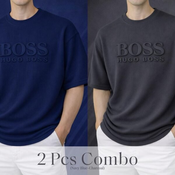 Boss Premium Drop Shoulder Navy Blue-Charcoal