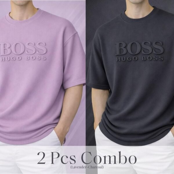 Boss Premium Drop Shoulder Lavender-Charcoal