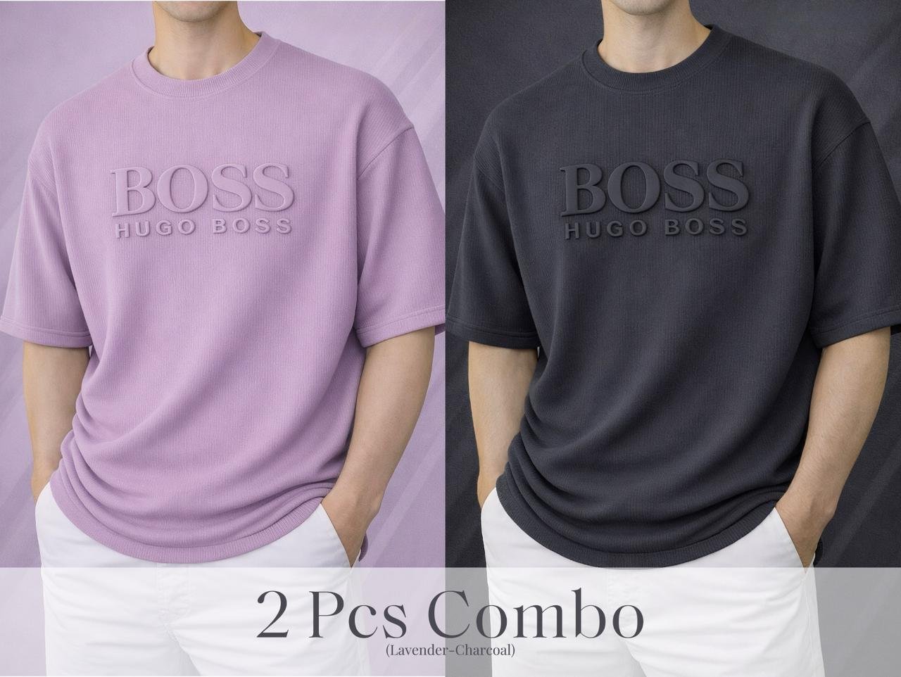 Boss Premium Drop Shoulder Lavender-Charcoal