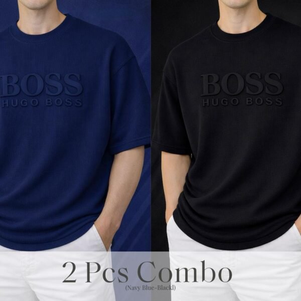 Boss Premium Drop Shoulder Navy Blue-Black