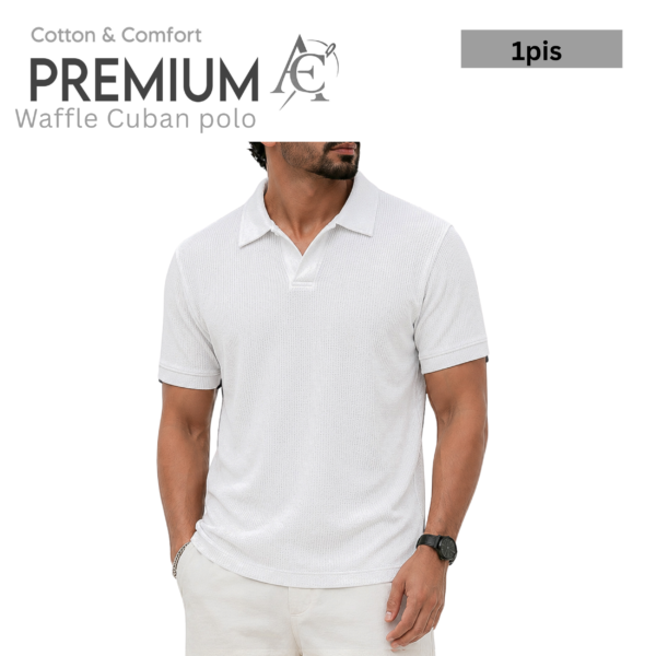 Waffel Cuban Polo White