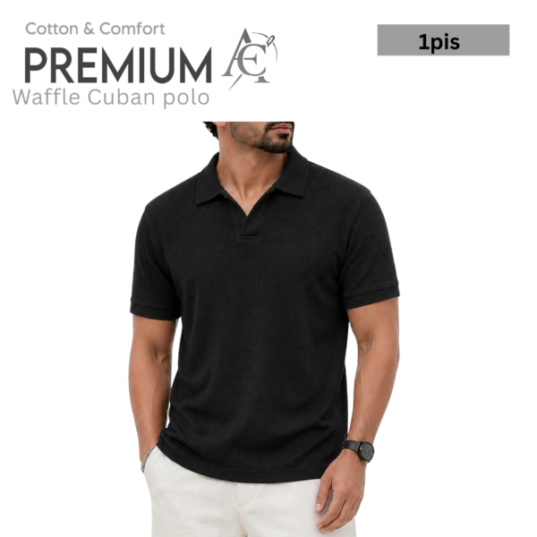 Waffel Cuban Polo Black