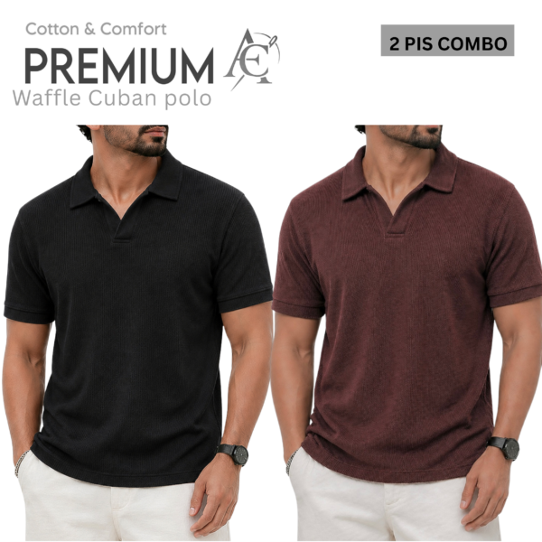 Waffel Cuban Polo Black-Coffee