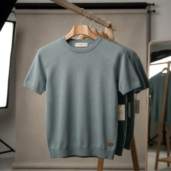 Premium Mock Neck Basic T-Shirt Pastale